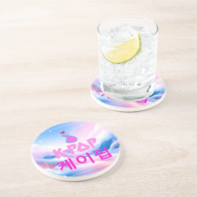 K-Pop Finger Heart: Show Your Love Coaster (Side)