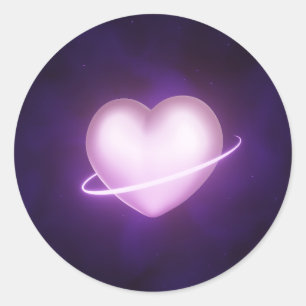 K-Pop Galaxy Heart Classic Round Sticker