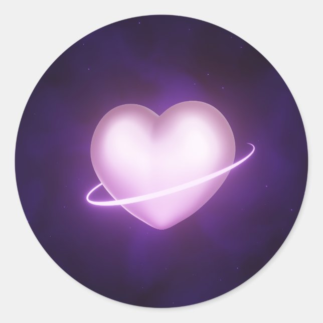K-Pop Galaxy Heart Classic Round Sticker (Front)