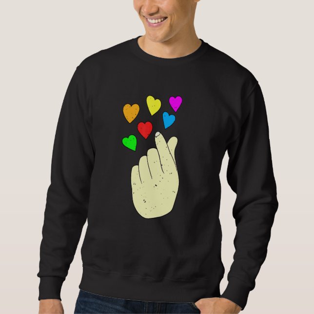 K-Pop Gay Pride Month Lgbtq Rainbow Hearts Lgbt Eq Sweatshirt (Front)