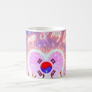 K-pop Is My Life Etched Across the Galaxy Coffee Mug