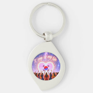 K-pop Is My Life Etched Across the Galaxy Key Ring