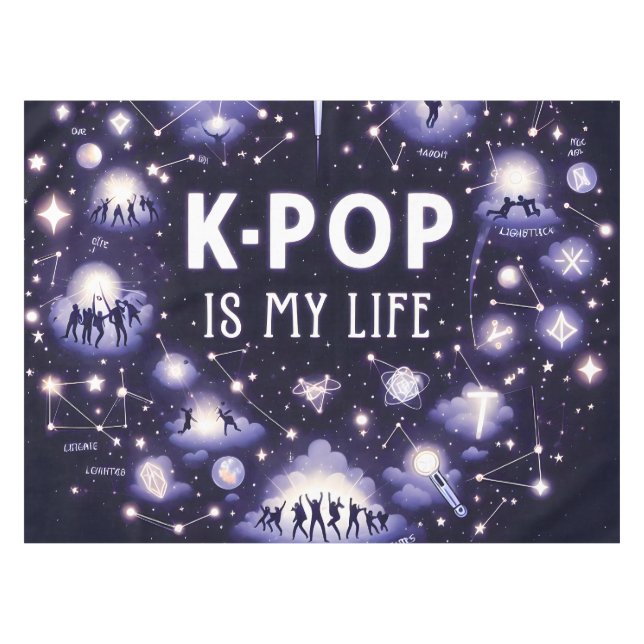 K-pop Is My Life Floating Among the Stars Tablecloth (Front (Horizontal))