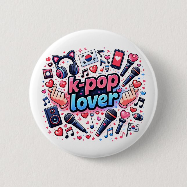 K-Pop Lover 6 Cm Round Badge (Front)
