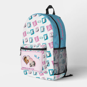 K-pop music hallyu fan black blue pink two photos printed backpack