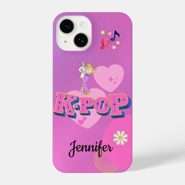 K-Pop Music Star  Korean Pop Theme Birthday Party iPhone Case (Back)