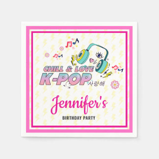 K-Pop Music Star  Korean Pop Theme Birthday Party Napkin