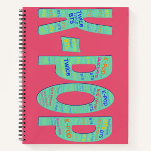 K-Pop Notebook WordArt Kool K Design