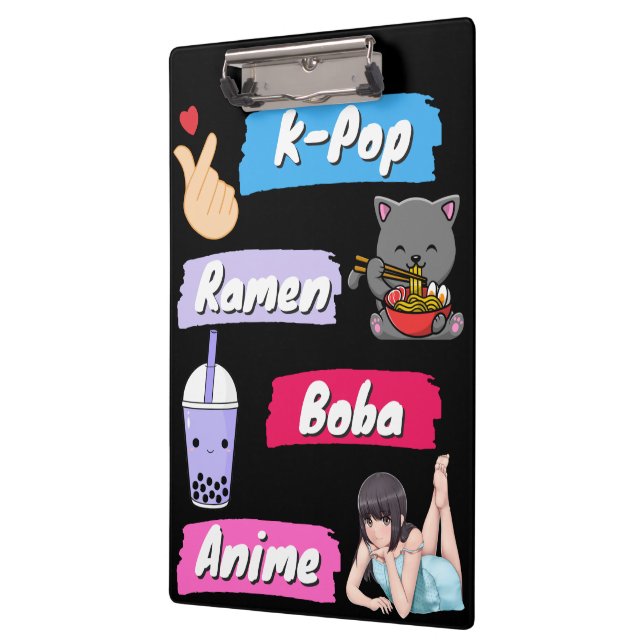 K-Pop, Ramen, Boba and Anime Pop Culture Fan    Clipboard (Left)