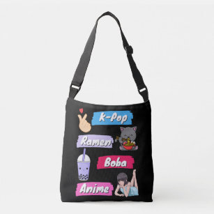 K-Pop, Ramen, Boba and Anime Pop Culture Fan  Crossbody Bag
