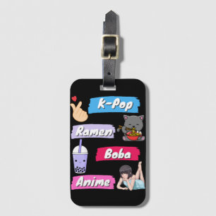 K-Pop, Ramen, Boba and Anime Pop Culture Fan Luggage Tag