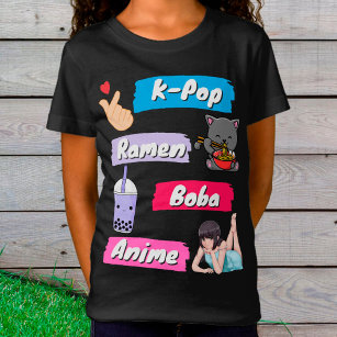 K-Pop, Ramen, Boba and Anime Pop Culture Fan  T-Shirt