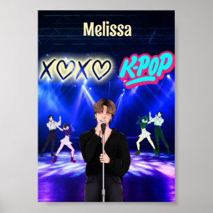 K-Pop Singer on Stage XoXo Love K-Pop Music Custom Poster