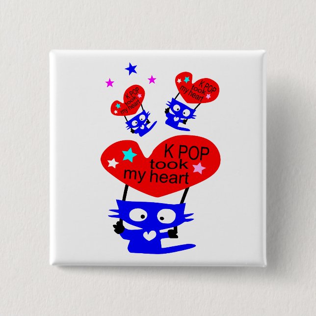 k pop took my heart 15 cm square badge (Front)