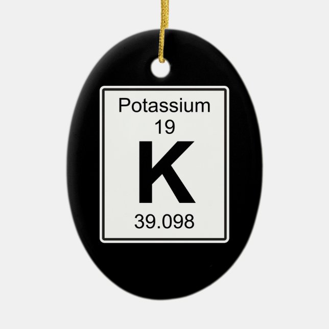 K - Potassium Ceramic Tree Decoration (Front)