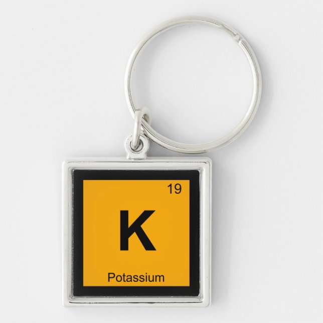 K - Potassium Chemistry Periodic Table Symbol Key Ring (Front)