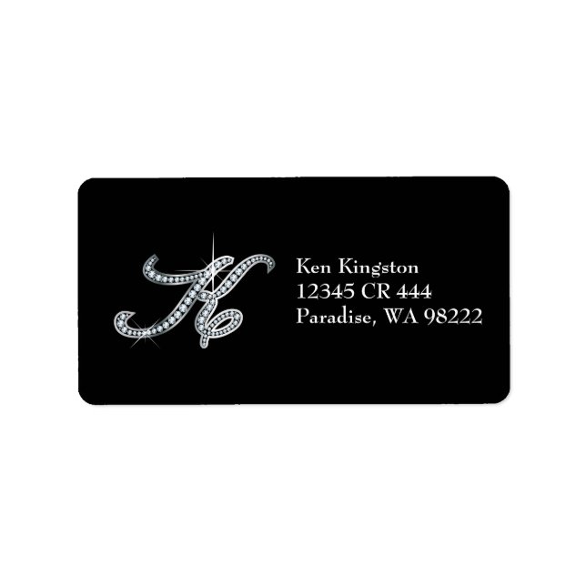 K Script "Diamond Bling" Label (Front)