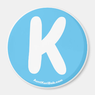 K Sky Blue Refrigerator Magnet