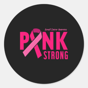 K Strong Breast Cancer Awareness Classic Round Sticker