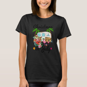 Ka13 Leopard Camping Rv Christmas In July Camper X T-Shirt