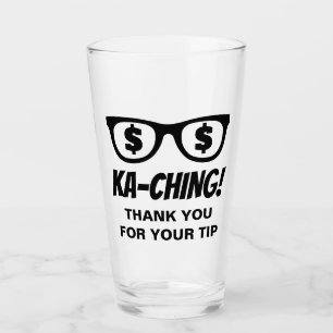 Ka-ching dollar sign in the eyes custom tip glass
