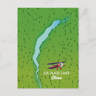 Ka Nasi Lake China map Invitation Postcard