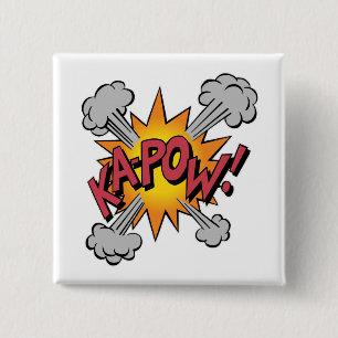 KA-POW! Comic Book Graphic 15 Cm Square Badge