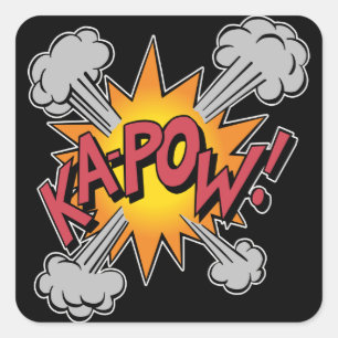 KA-POW! Comic Book Graphic Square Sticker