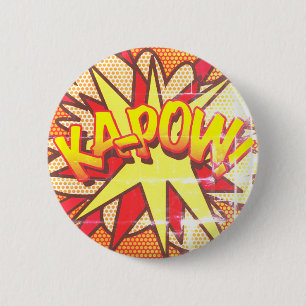 KA-POW Fun Retro Comic Book Pop Art 6 Cm Round Badge