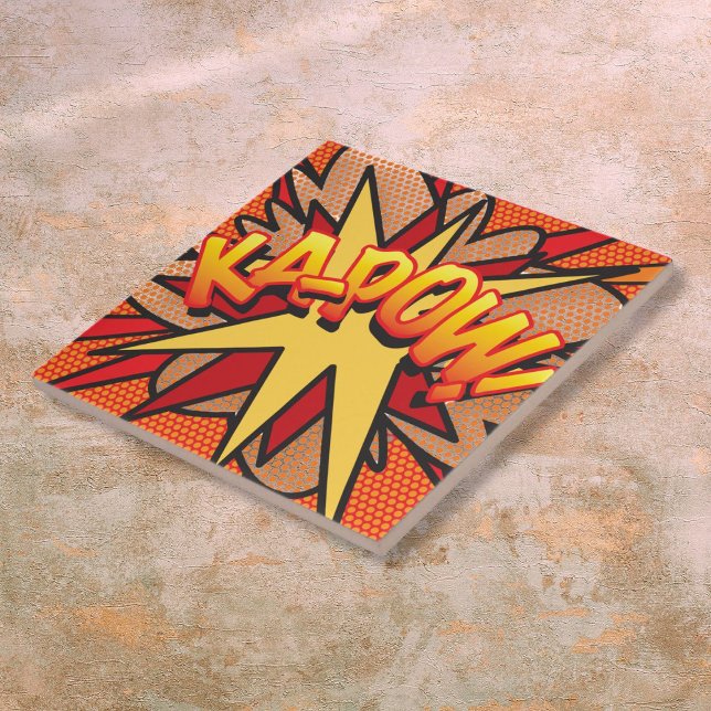KA-POW Fun Retro Comic Book Pop Art Ceramic Tile (KA-POW Fun Retro Comic Book Pop Art Ceramic Tile)