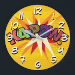 KA-POW Fun Retro Comic Book Pop Art Large Clock<br><div class="desc">Fun trendy superhero comic book pop clocks that are sure to add a splash of colour to a range of rooms around your home or office. An ideal way to treat yourself or someone that you know with these cool, unique comic con designer clocks. Why not add some zap pow...</div>