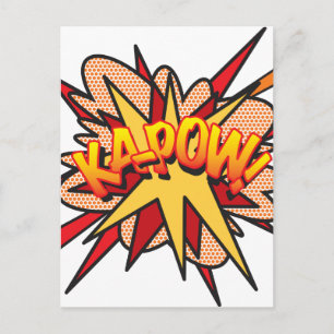 KA-POW Fun Retro Comic Book Pop Art Postcard