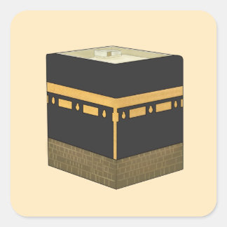 Kaaba - الكعبة - the Kaabah Hand Drawn Square Sticker