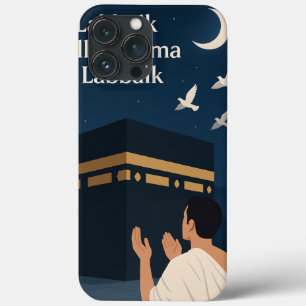 "Kaaba Night Mobile Case – Pilgrim in Prayer under