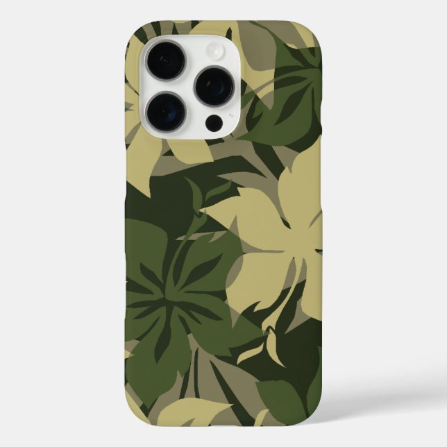 Kaanapali Camo Hawaiian Hibiscus Olive Case-Mate iPhone Case (Back)