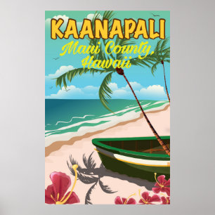 Kaanapali Maui County Hawaii travel poster