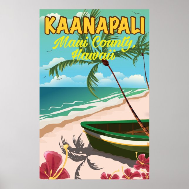Kaanapali Maui County Hawaii travel poster (Front)
