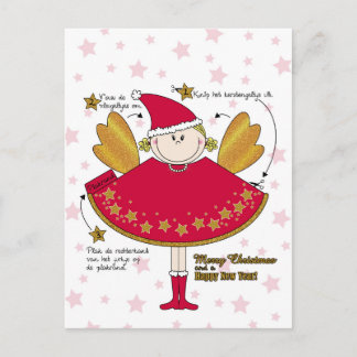 Kaart kerstengeltje knutselen DIY Postcard