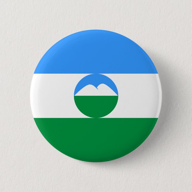 Kabardino Balkaria Flag 6 Cm Round Badge (Front)