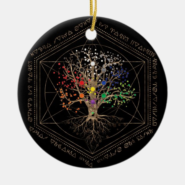 Kabbalah The Tree of Life Ceramic Ornament (Front)