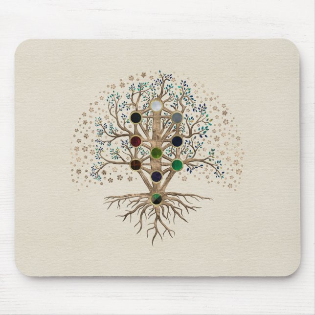 Kabbalah The Tree of Life on canvas Mouse Pad (Front)