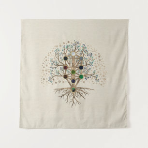Kabbalah The Tree of Life on canvas Tapestry