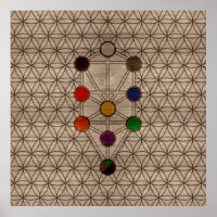 Kabbalah The Tree of Life on wooden texture