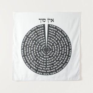 Kabbalistic Creation Hebrew Monochromatic Sefirot Tapestry