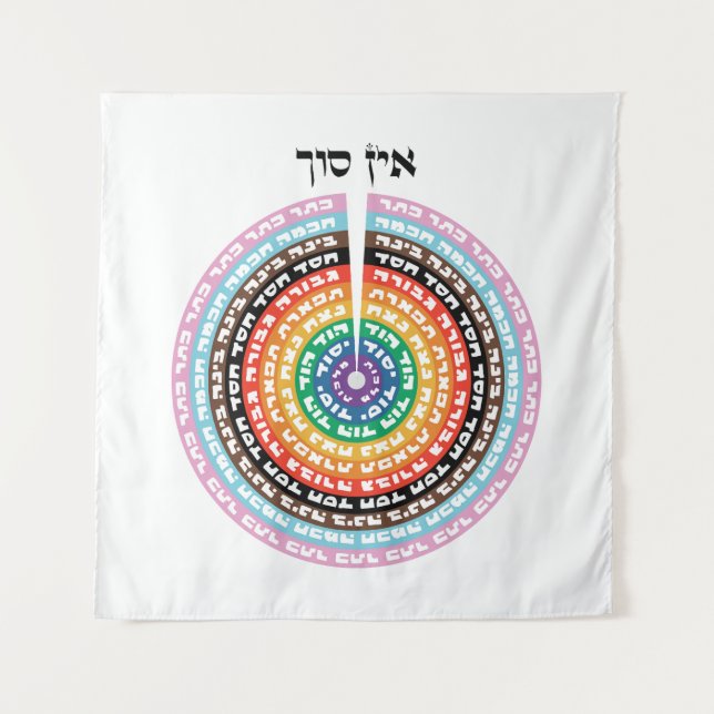 Kabbalistic Creation - Hebrew Queer Sefirot  Tapestry (Front)
