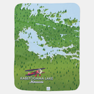 Kabetogama lake, Minnesota, USA Travel map. Baby Blanket