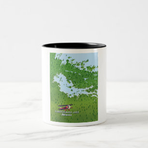 Kabetogama lake, Minnesota, USA Travel map. Giant  Two-Tone Coffee Mug