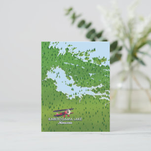 Kabetogama lake, Minnesota, USA Travel map. Postcard