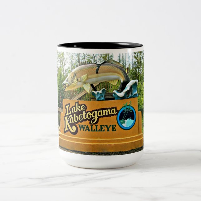 Kabetogama Lake Walleye Two-Tone Mug (Center)