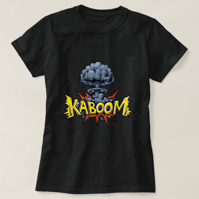 KABOOM! T-Shirt Bomb Mushroom Cloud Shirt Comic Bo (Design Front)